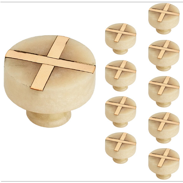 MascotHardware Frosted Marble Style Round 11/3 in. Peach Knob Wayfair